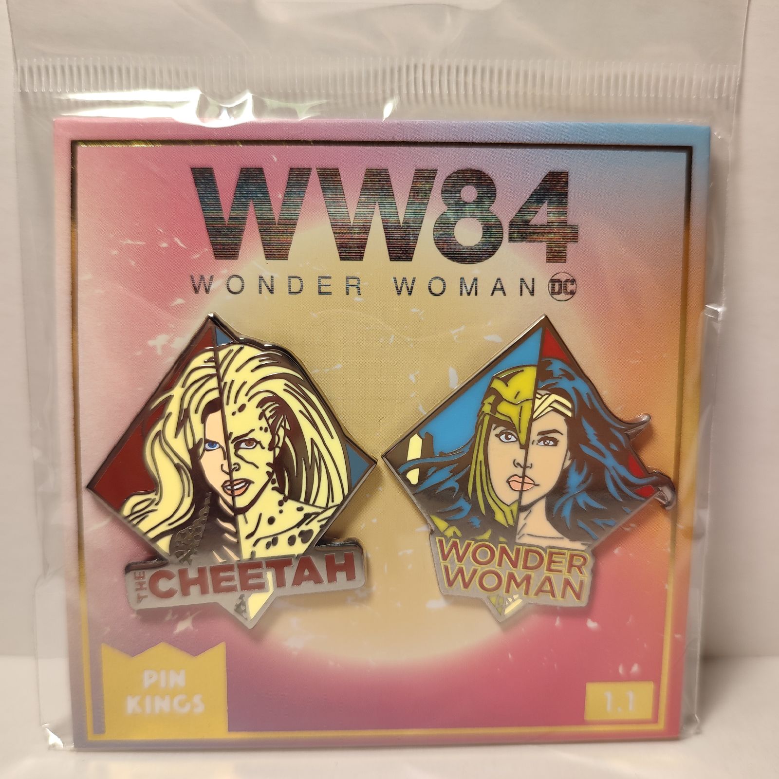 Wonder Woman & Cheetah Enamel Pins Set Official Dc Collectible Brooches Bundle